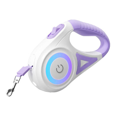 Rojeco suņu automātiskā pavada ar LED gaismu 5 m (violeta)