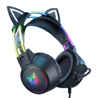 ONIKUMA X15 PRO spēļu austiņas ar Cat funkciju (melnas)