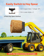 VEVOR Skid Steer Pallet Frame, 1814 kg Rated Load Capacity, 115 cm Pallet Fork Frame Attachments with 50.8 mm Hitch Receiver & Spear Sleeves, Fit for Loaders Tractors Quick Attach Mount, Frame Only