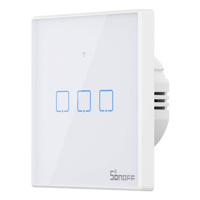 Atjaunināts viedais slēdzis WiFi + RF 433 Sonoff T2 EU TX (3 kanālu)