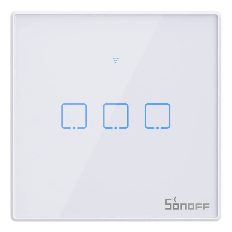Atjaunināts viedais slēdzis WiFi + RF 433 Sonoff T2 EU TX (3 kanālu)