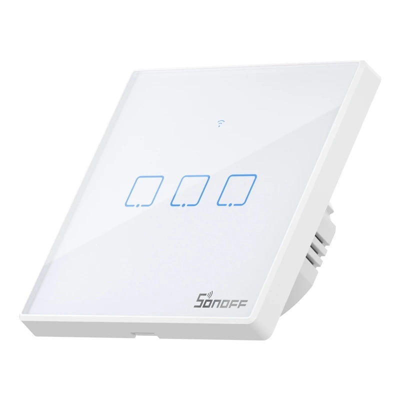 Atjaunināts viedais slēdzis WiFi + RF 433 Sonoff T2 EU TX (3 kanālu)