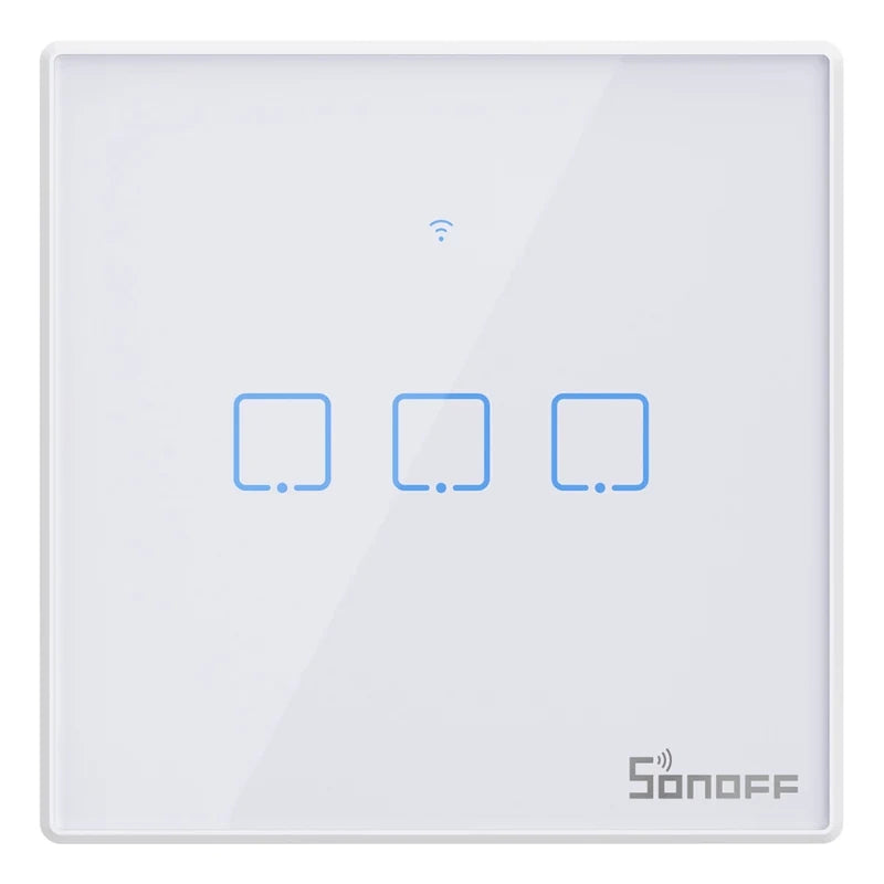 Atjaunināts viedais slēdzis WiFi + RF 433 Sonoff T2 EU TX (3 kanālu)