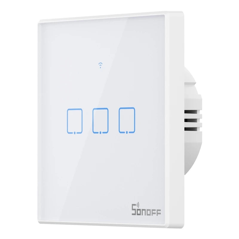 Atjaunināts viedais slēdzis WiFi + RF 433 Sonoff T2 EU TX (3 kanālu)