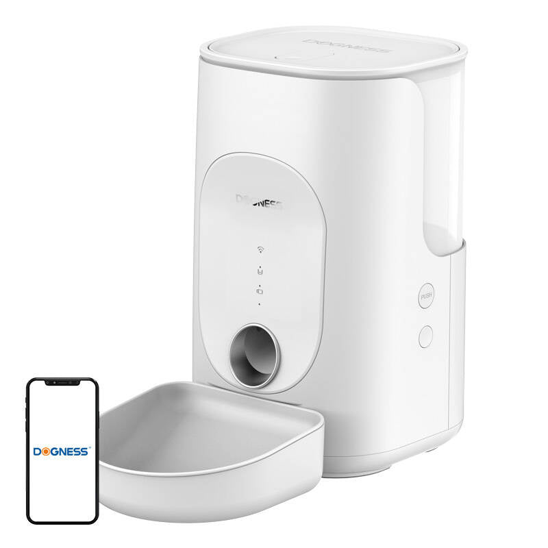 Automatic pet feeder Dogness F16 4L with melanine bowl (white)