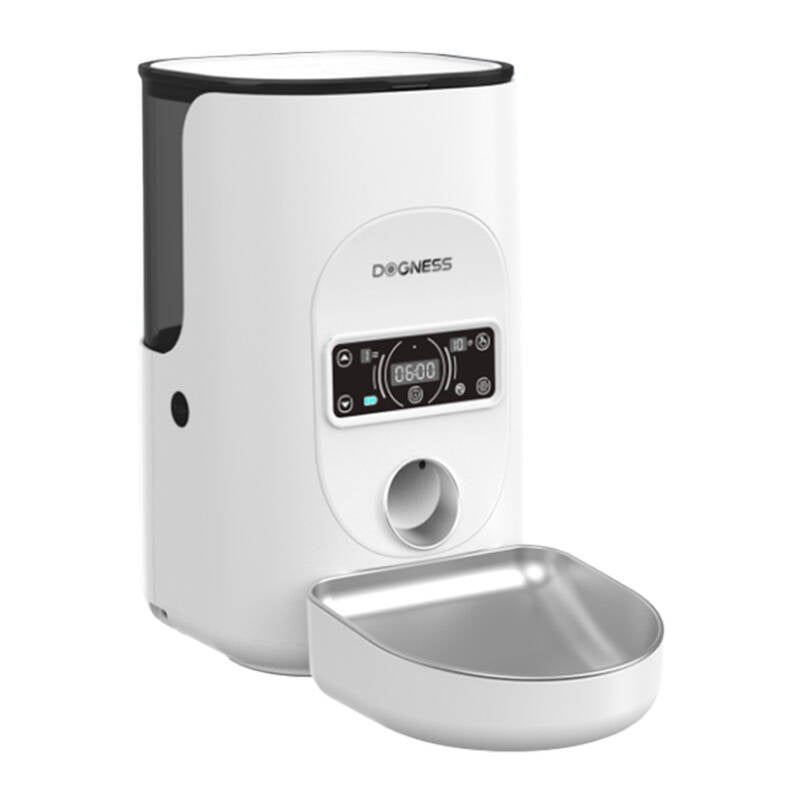 Automatic pet feeder Dogness F17 4L with stainless steel bowl (white)