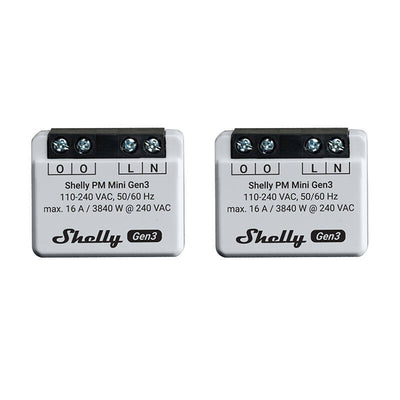 Shelly PM Mini Gen3 2 kontrolieru komplekts, WiFi/Bluetooth