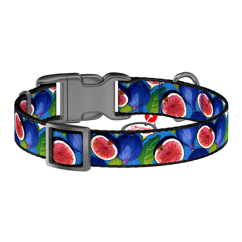 Waudog "Fig" nylon dog collar with QR code, size XL