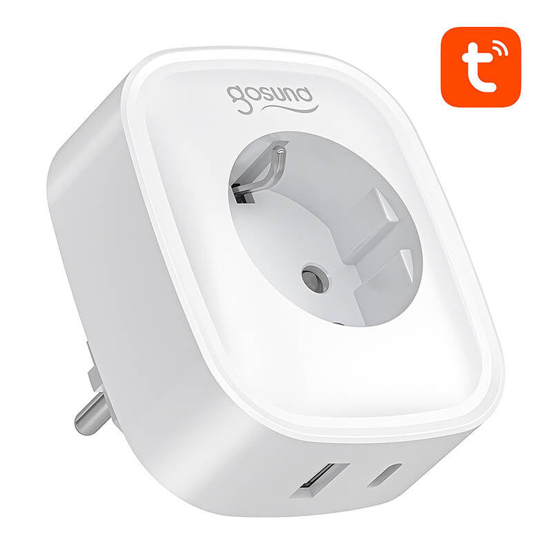 Gosund SP6 16A USB-C 20W Tuya viedā WiFi/Bluetooth kontaktligzda
