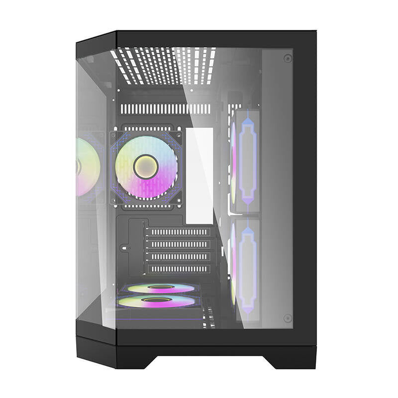 Darflash FT350 datora korpuss + 5 aRGB ventilatori (melns)