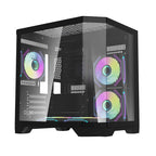 Darflash FT350 datora korpuss + 5 aRGB ventilatori (melns)