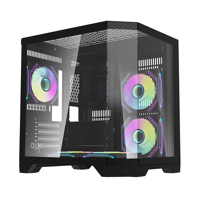 Darflash FT350 datora korpuss + 5 aRGB ventilatori (melns)