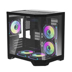 Darflash FT350 datora korpuss + 5 aRGB ventilatori (melns)