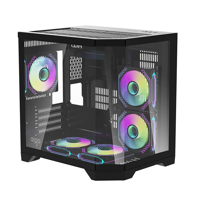 Darflash FT350 datora korpuss + 5 aRGB ventilatori (melns)