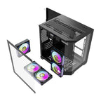 Darflash FT350 datora korpuss + 5 aRGB ventilatori (melns)