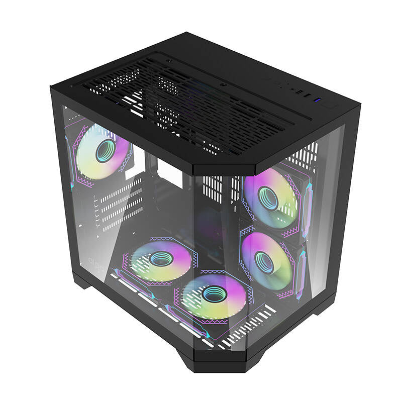 Darflash FT350 datora korpuss + 5 aRGB ventilatori (melns)