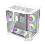 Darflash FT350 datora korpuss + 5 aRGB ventilatori (balts)