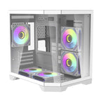 Darflash FT350 datora korpuss + 5 aRGB ventilatori (balts)