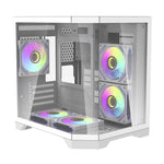 Darflash FT350 datora korpuss + 5 aRGB ventilatori (balts)