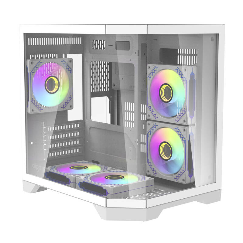 Darflash FT350 datora korpuss + 5 aRGB ventilatori (balts)