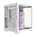 Darflash FT350 datora korpuss + 5 aRGB ventilatori (balts)