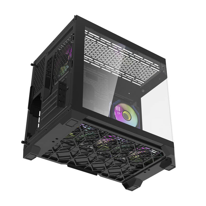 Darflash FT418 datora korpuss + 6 aRGB ventilatori (melns)