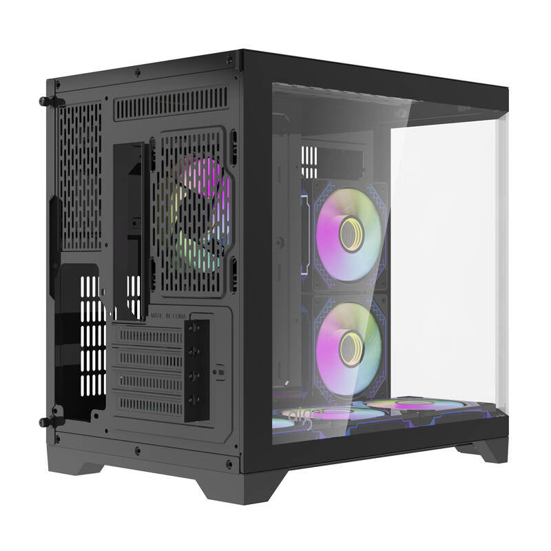 Darflash FT418 datora korpuss + 6 aRGB ventilatori (melns)