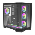 Darflash FT418 PRO computer case + 7 aRGB fans (black)
