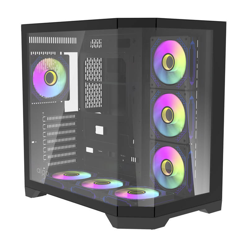 Darflash FT418 PRO datora korpuss + 7 aRGB ventilatori (melns)