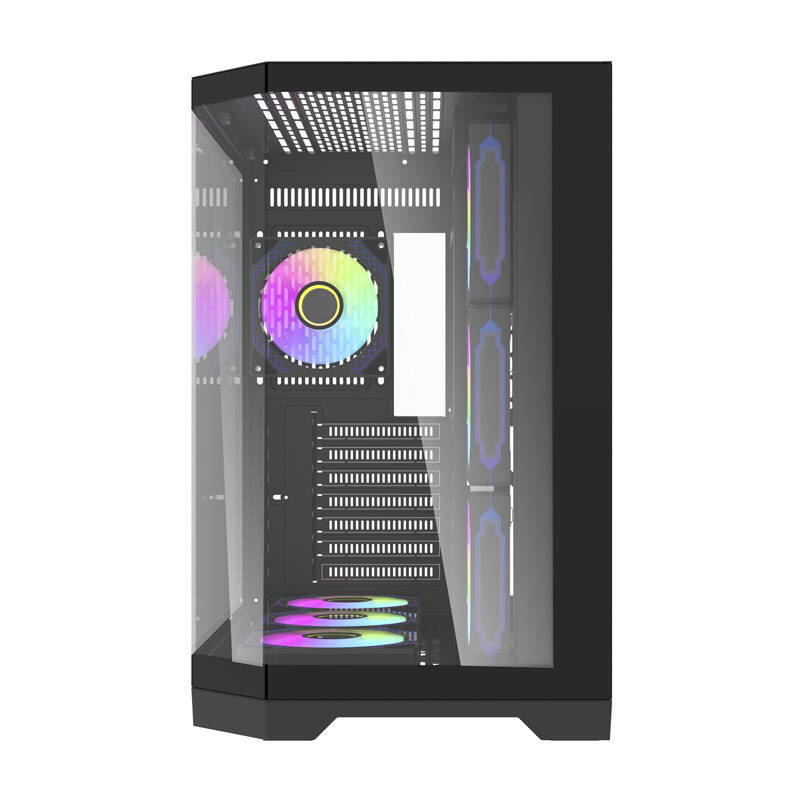 Darflash FT418 PRO datora korpuss + 7 aRGB ventilatori (melns)