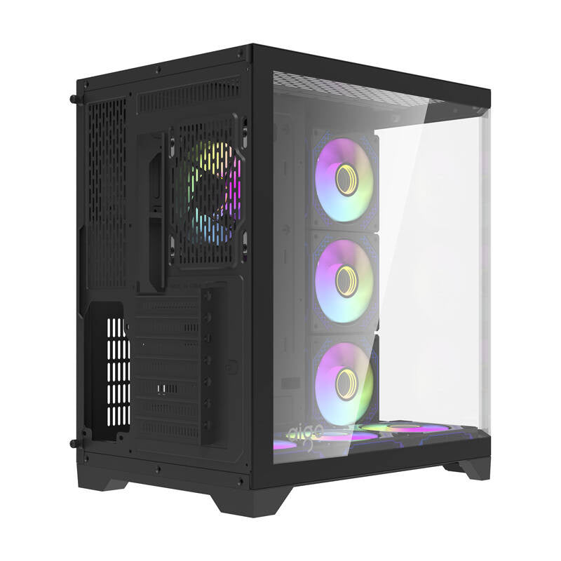 Darflash FT418 PRO datora korpuss + 7 aRGB ventilatori (melns)