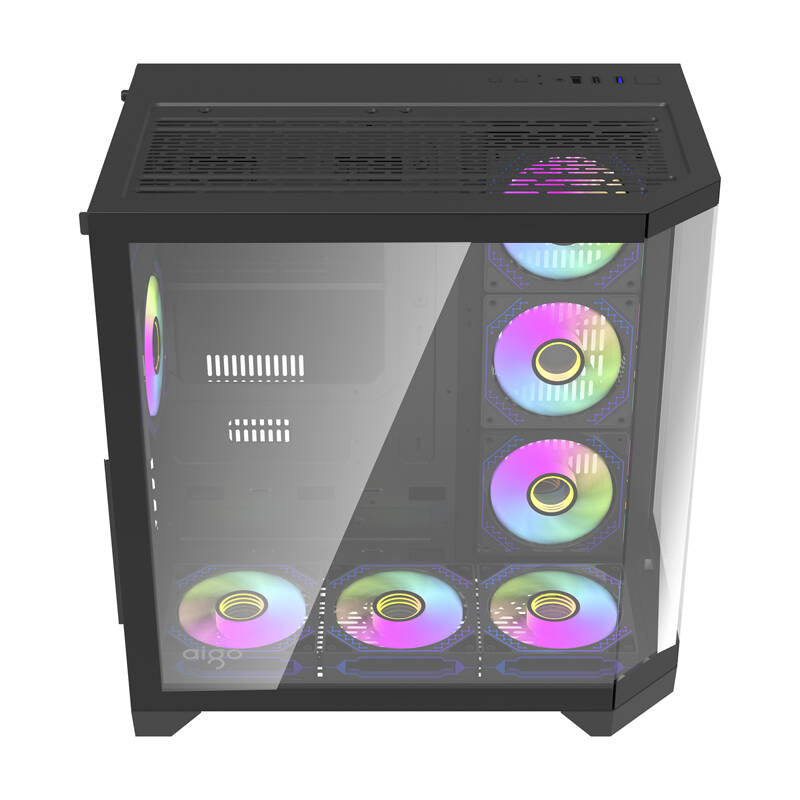 Darflash FT418 PRO datora korpuss + 7 aRGB ventilatori (melns)