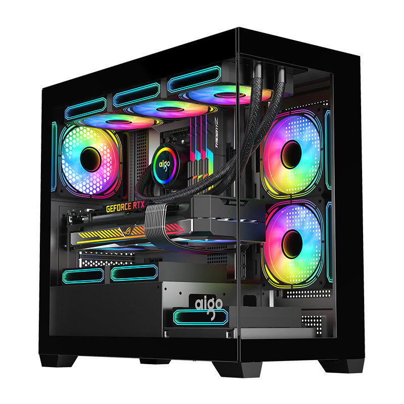 Darkflash C218M datora korpuss + 6 ARGB ventilatori (melns)