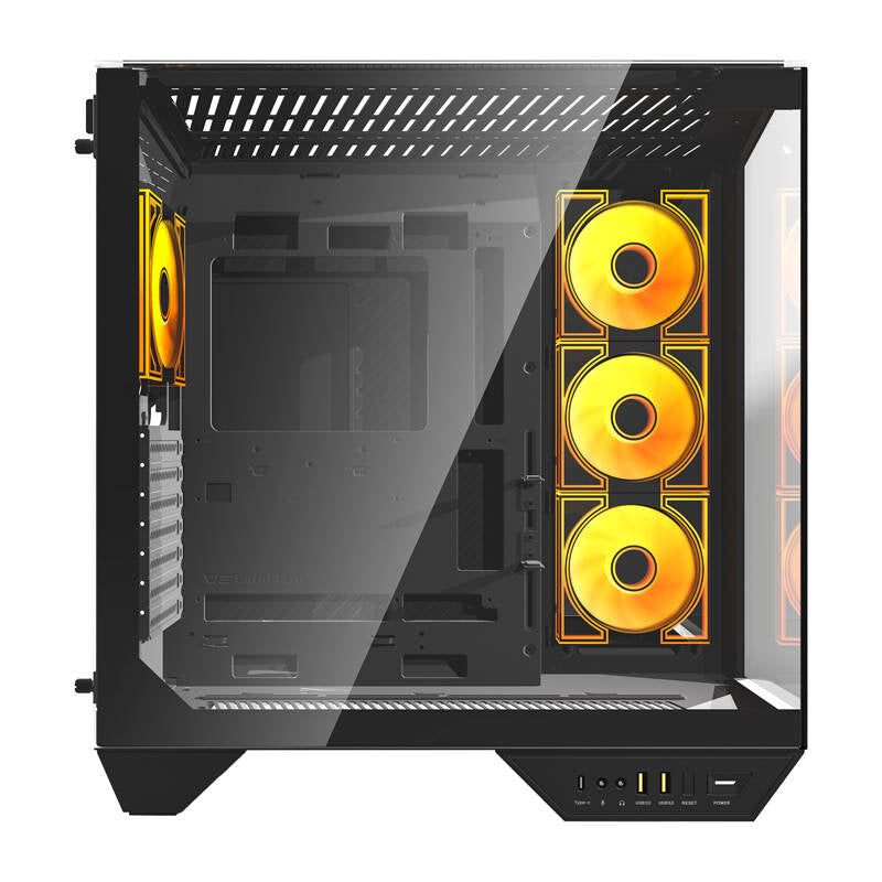 Darkflash DY470 datora korpuss (melns) + 4 ventilatori