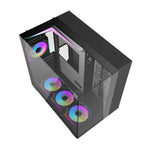 Darkflash TH285 datora korpuss (melns) + 4 ventilatori