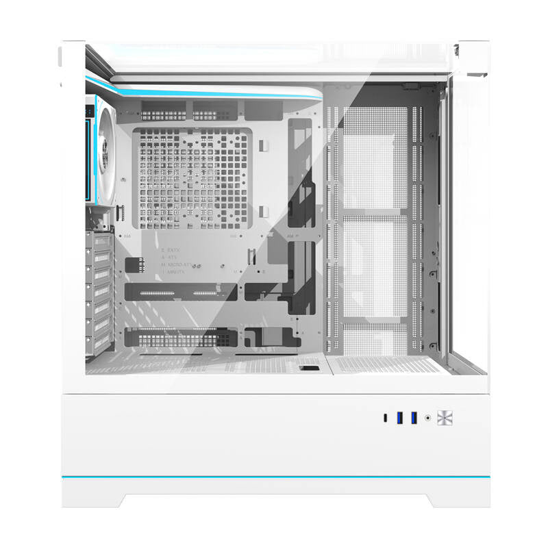 Darkflash DY450 ​​PRO datora korpuss (balts) + 1 ventilators