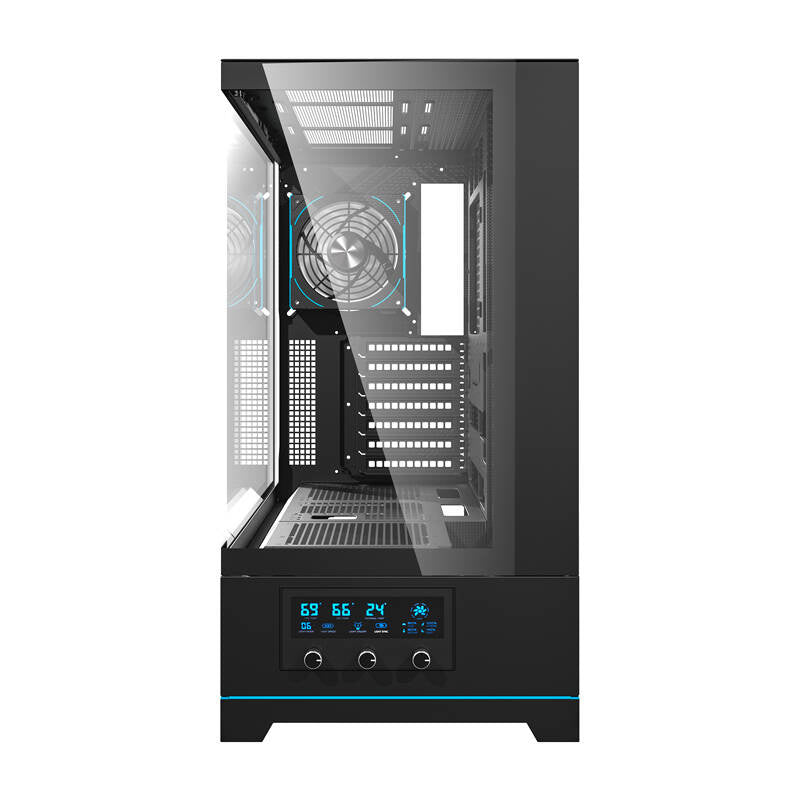 Darkflash DY451 PRO datora korpuss (melns) + 1 ventilators