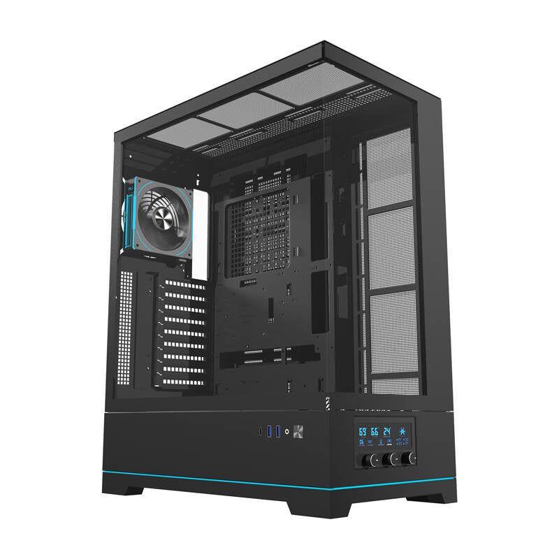 Darkflash DY451L PRO datora korpuss (melns) + 1 ventilators