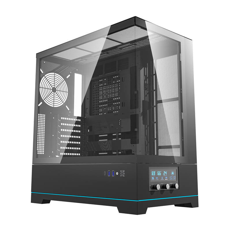 Darkflash DY451 datora korpuss bez ventilatoriem (melns)