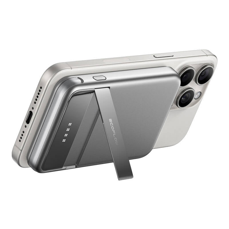 EcoFlow RAPID magnētiskā pārnēsājamā baterija, 5000 mAh, (sudraba krāsā).