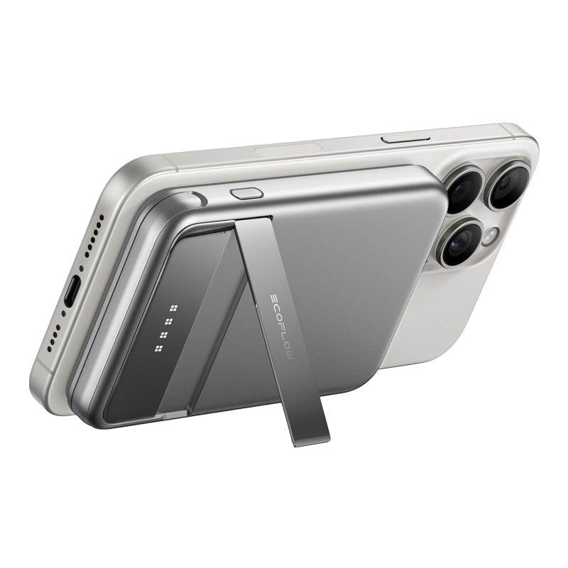 EcoFlow RAPID magnētiskā pārnēsājamā baterija, 5000 mAh, (sudraba krāsā).