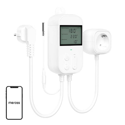 Termostatiskais temperatūras regulators kontaktligzdai Meross MTS960HK (HomeKit)
