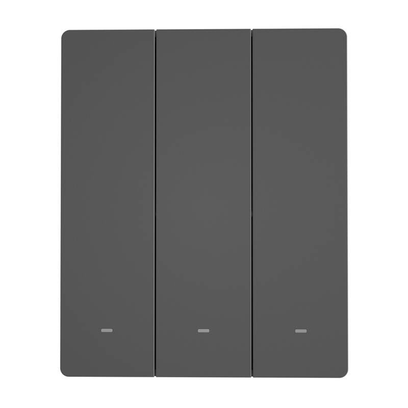Viedais WiFi sienas slēdzis SONOFF M5-3C-80 (3 kanālu, rāmim, grafīts)