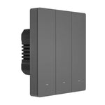 Viedais WiFi sienas slēdzis SONOFF M5-3C-80 (3 kanālu, rāmim, grafīts)