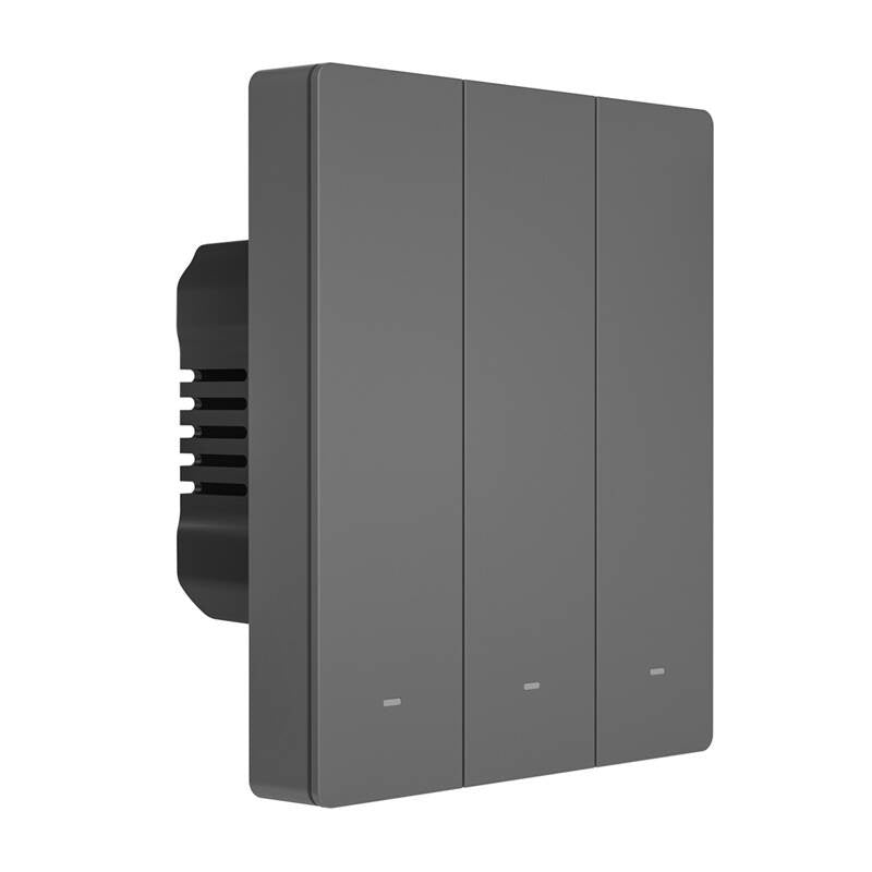 Viedais WiFi sienas slēdzis SONOFF M5-3C-80 (3 kanālu, rāmim, grafīts)