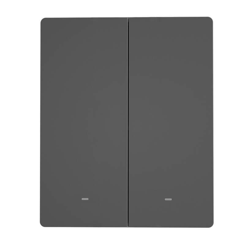 Viedais WiFi sienas slēdzis SONOFF M5-2C-80 (2 kanālu, rāmim, grafīts)