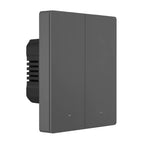 Viedais WiFi sienas slēdzis SONOFF M5-2C-80 (2 kanālu, rāmim, grafīts)