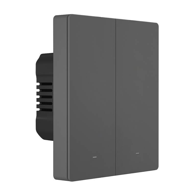 Viedais WiFi sienas slēdzis SONOFF M5-2C-80 (2 kanālu, rāmim, grafīts)