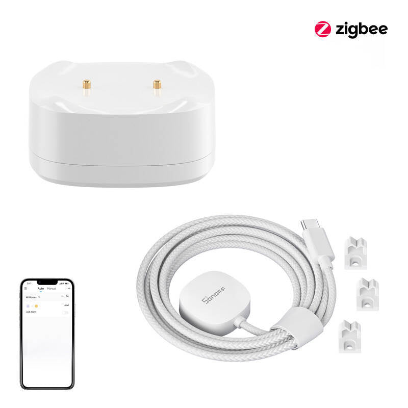 Ūdens noplūdes/plūdu sensoru komplekts ZigBee SONOFF SNZB-05P + kabelis WLDC200