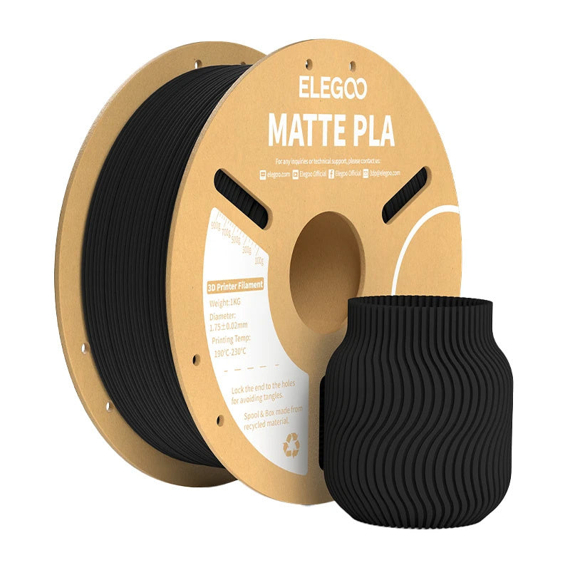 Filaments PLA matēts ELEGOO (melns)